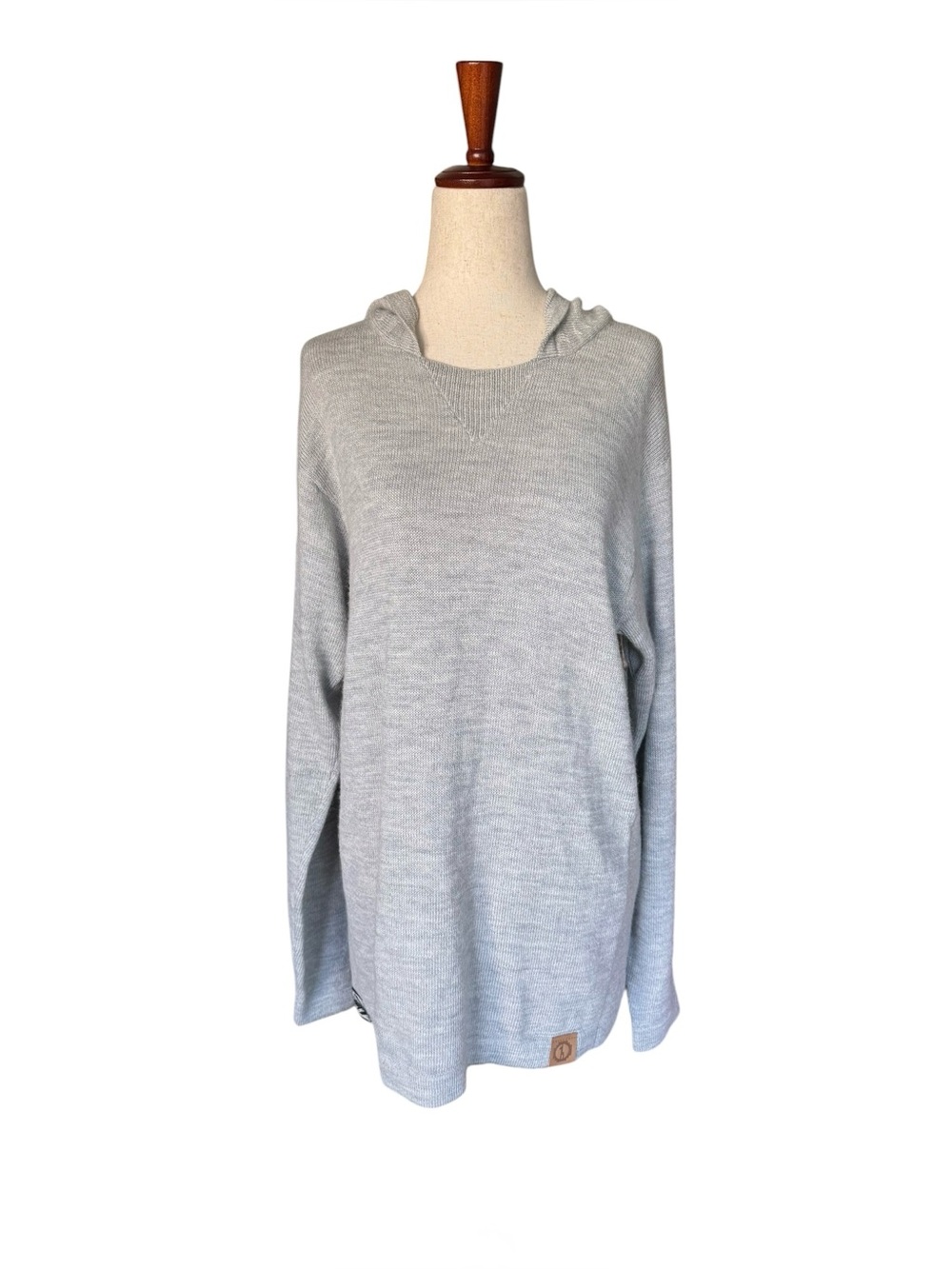 Paka The Hoodie Royal Alpaca Merino Wool Knit Sweater Grey Unisex Small